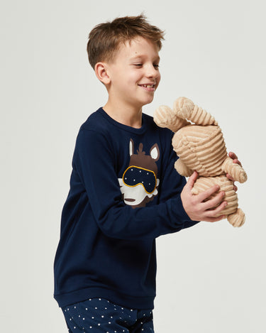 Warm long cotton pajama for boy Wolf