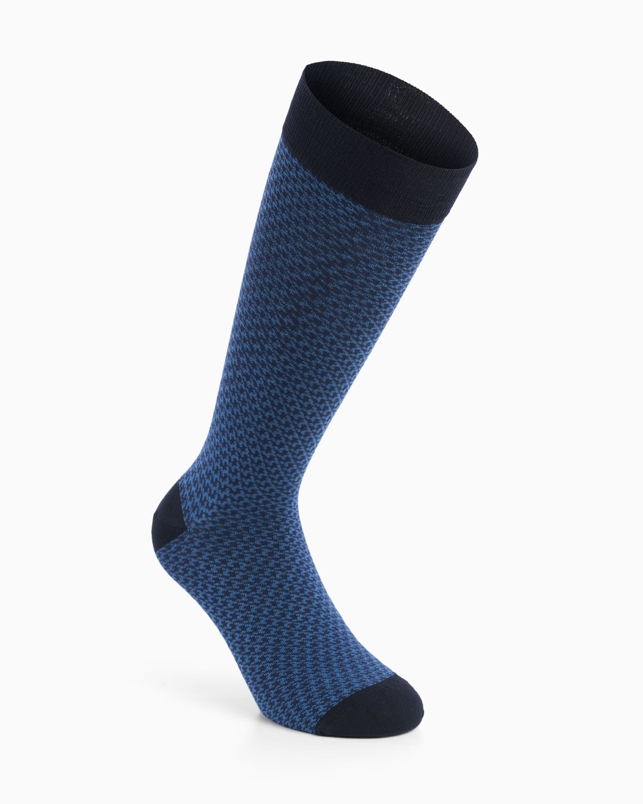 Brando long cotton sock with houndstooth pattern