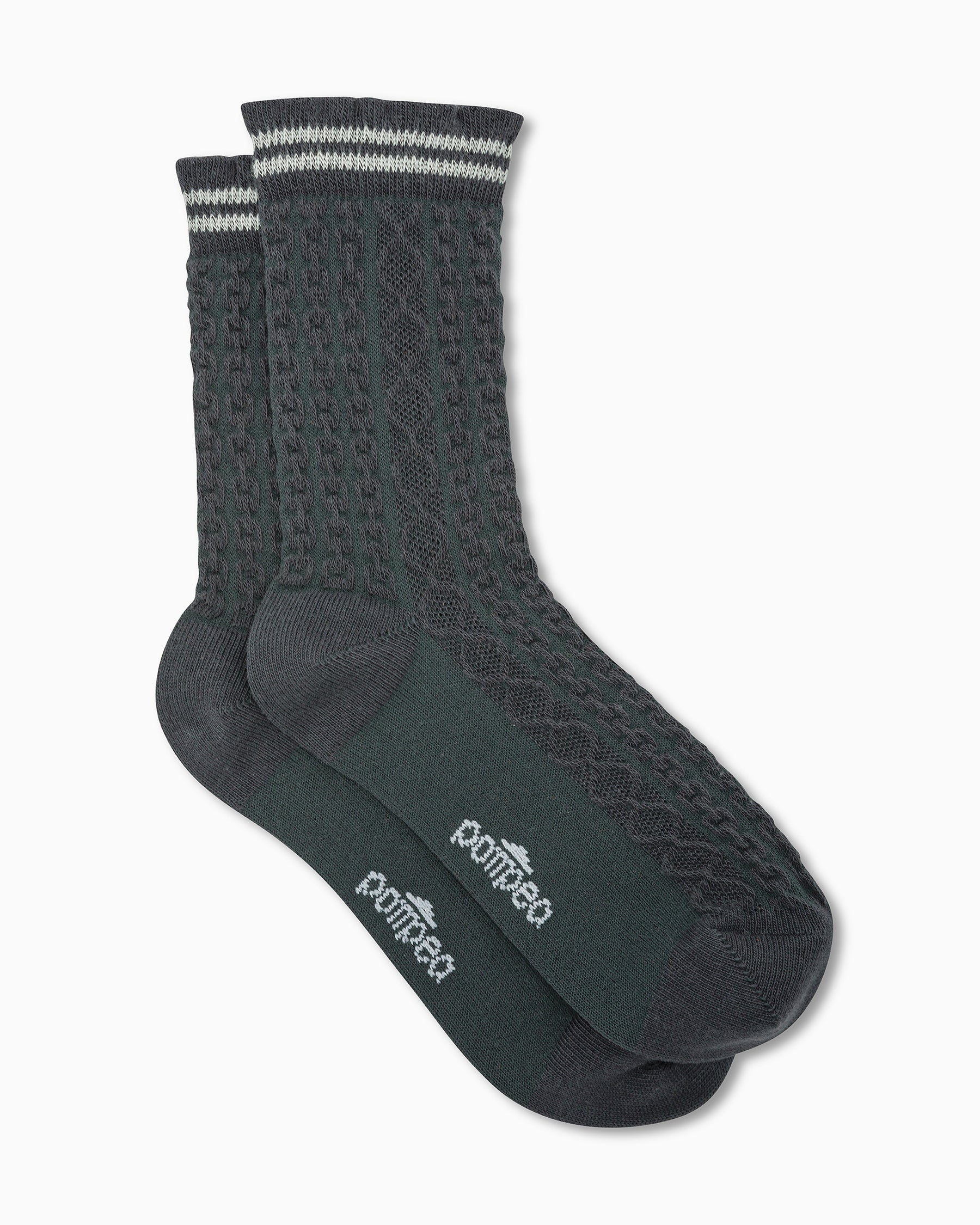 Paola girls' anthracite sock with knitted design, Pompea