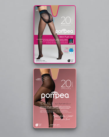 Set Collant bikini push-up 20 Den + Collant Ideale (Polvere dorata)