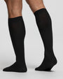 Long ultra-resilient ribbed microfibre socks  