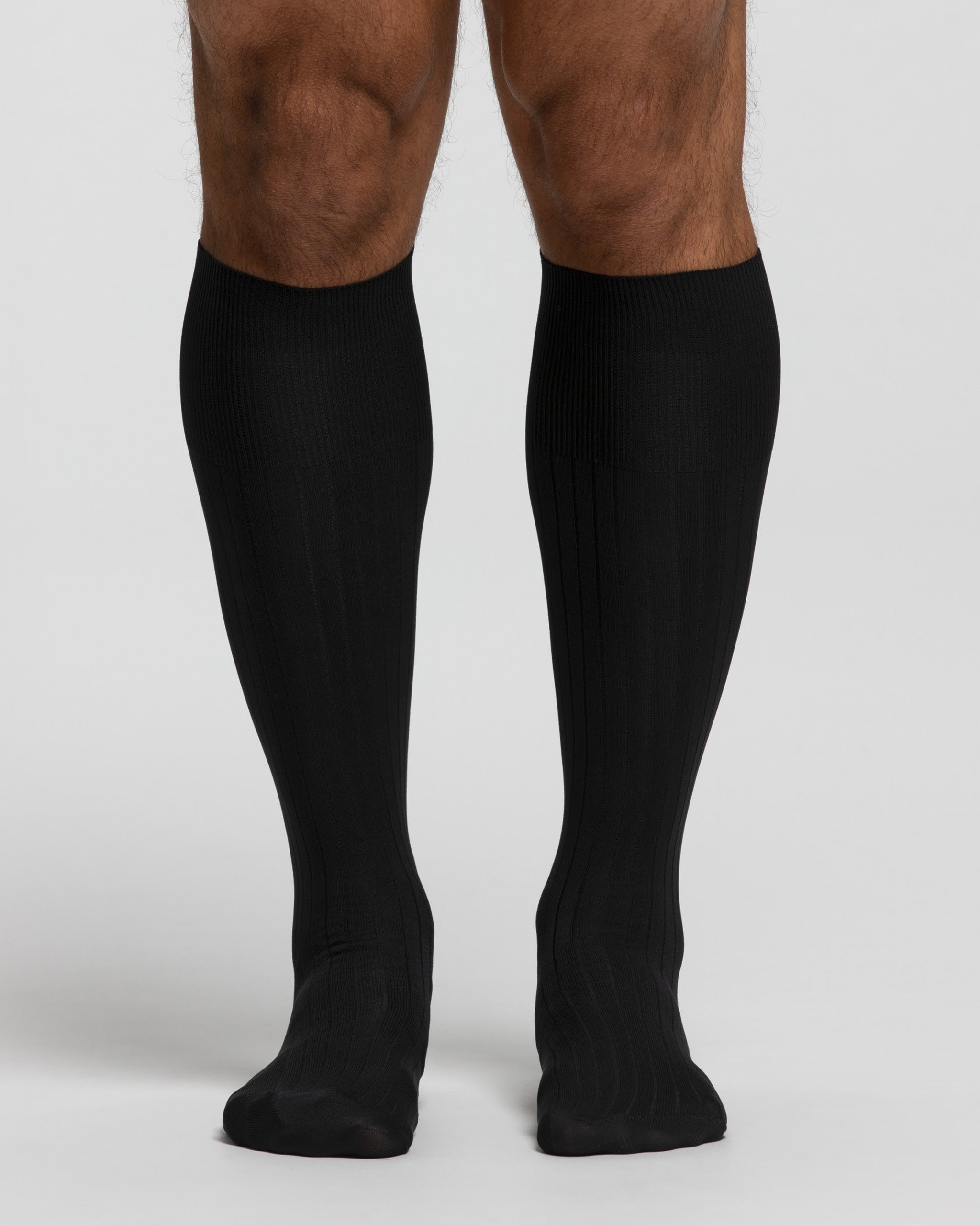 Calza lunga a coste in microfibra ultraresistente, nero Calze