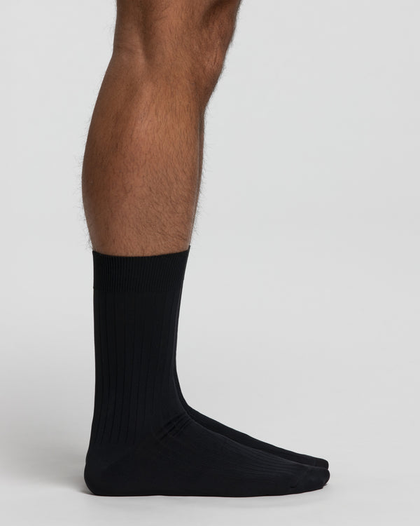 Ultra-resilient ribbed microfibre socks 