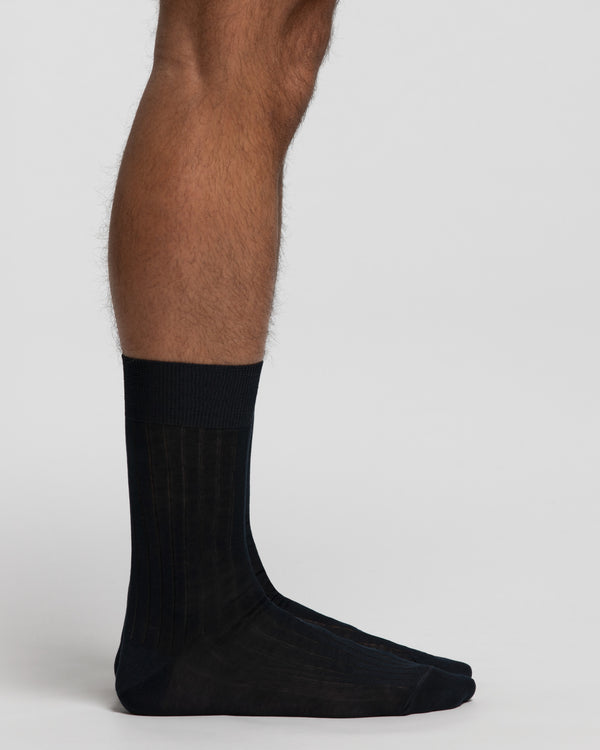 Scottish Lisle cotton ribbed socks 