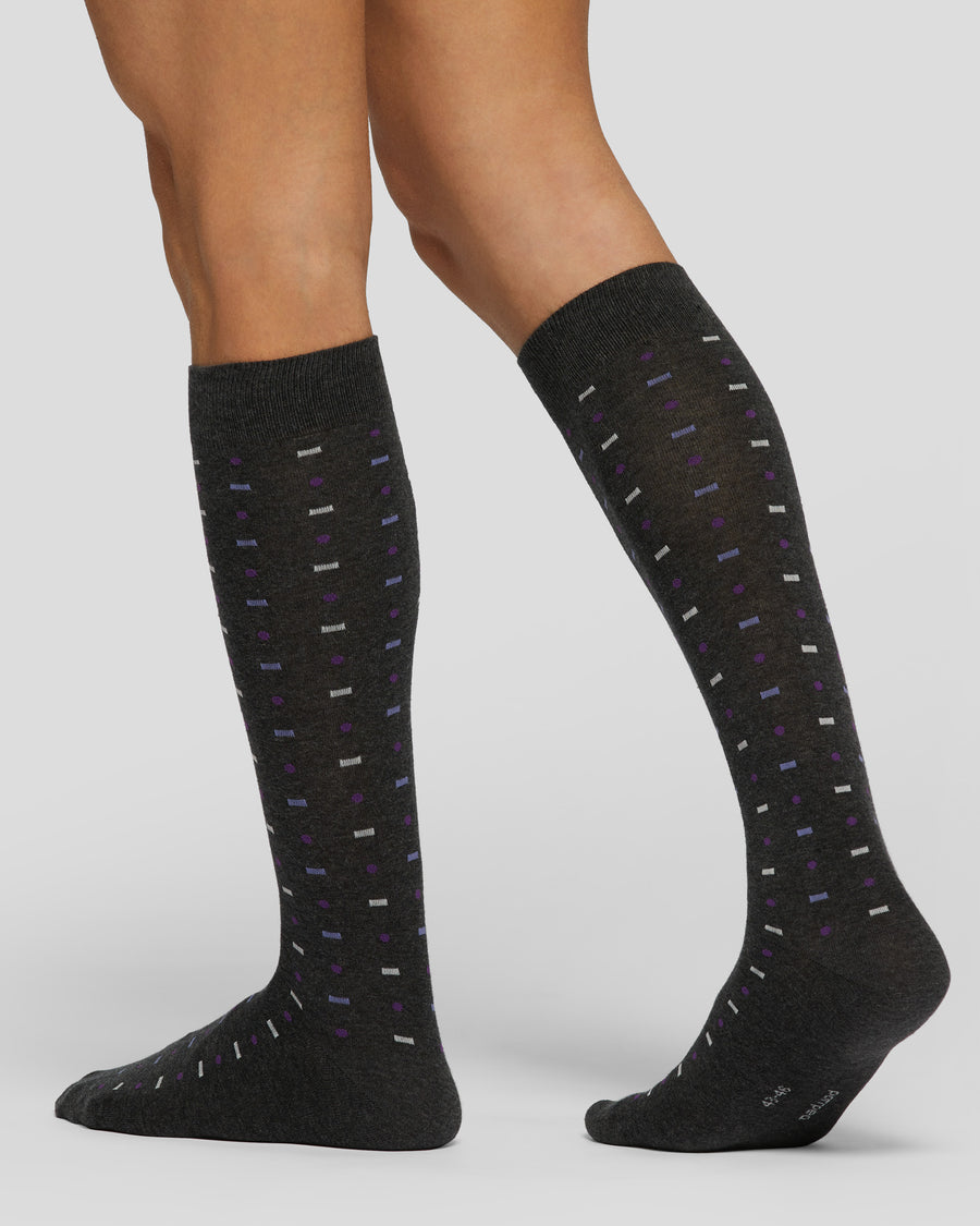 Ovindoli long cotton socks with geometric pattern 