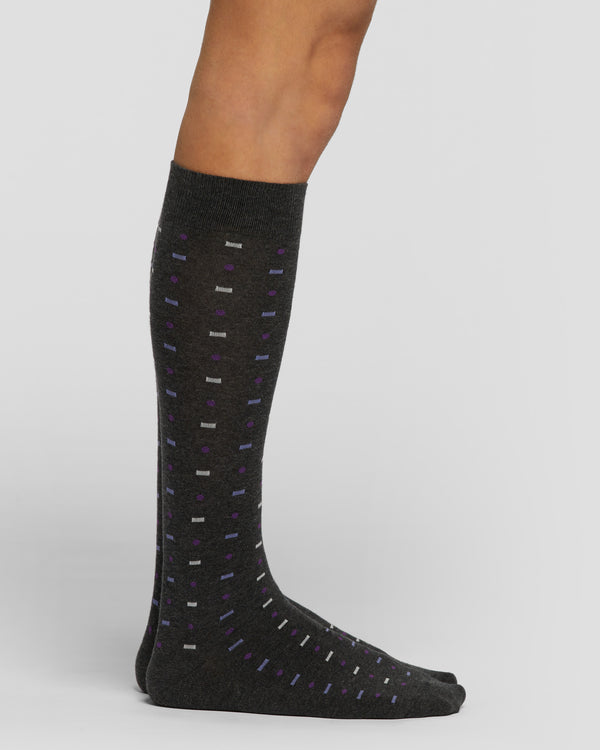 Ovindoli long cotton socks with geometric pattern 