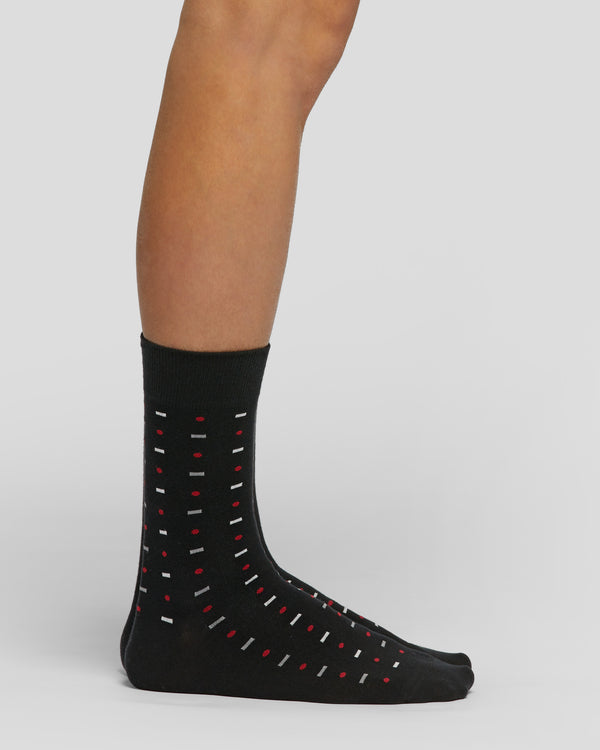 Ovindoli cotton socks with geometric pattern 