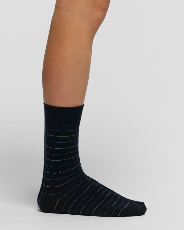 Peak cotton socks with micro-striped pattern