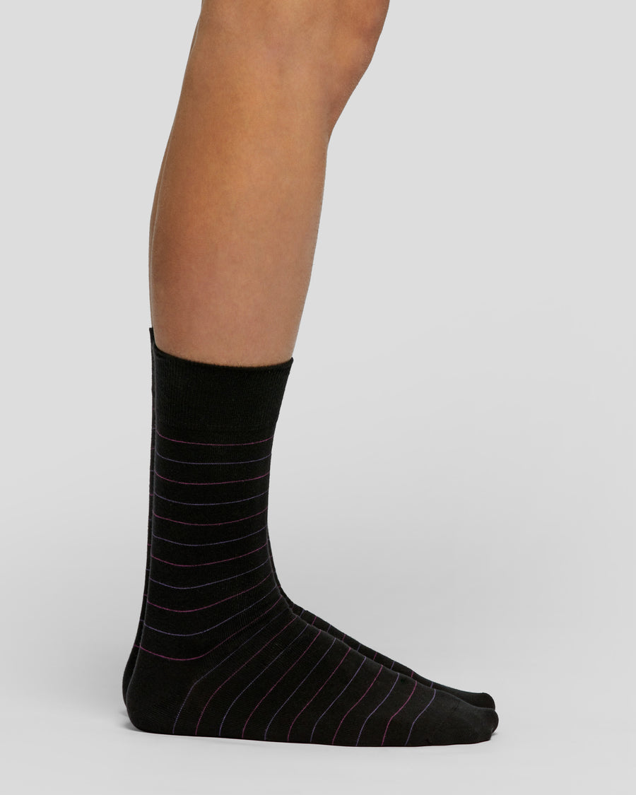 Peak cotton socks with micro-striped pattern