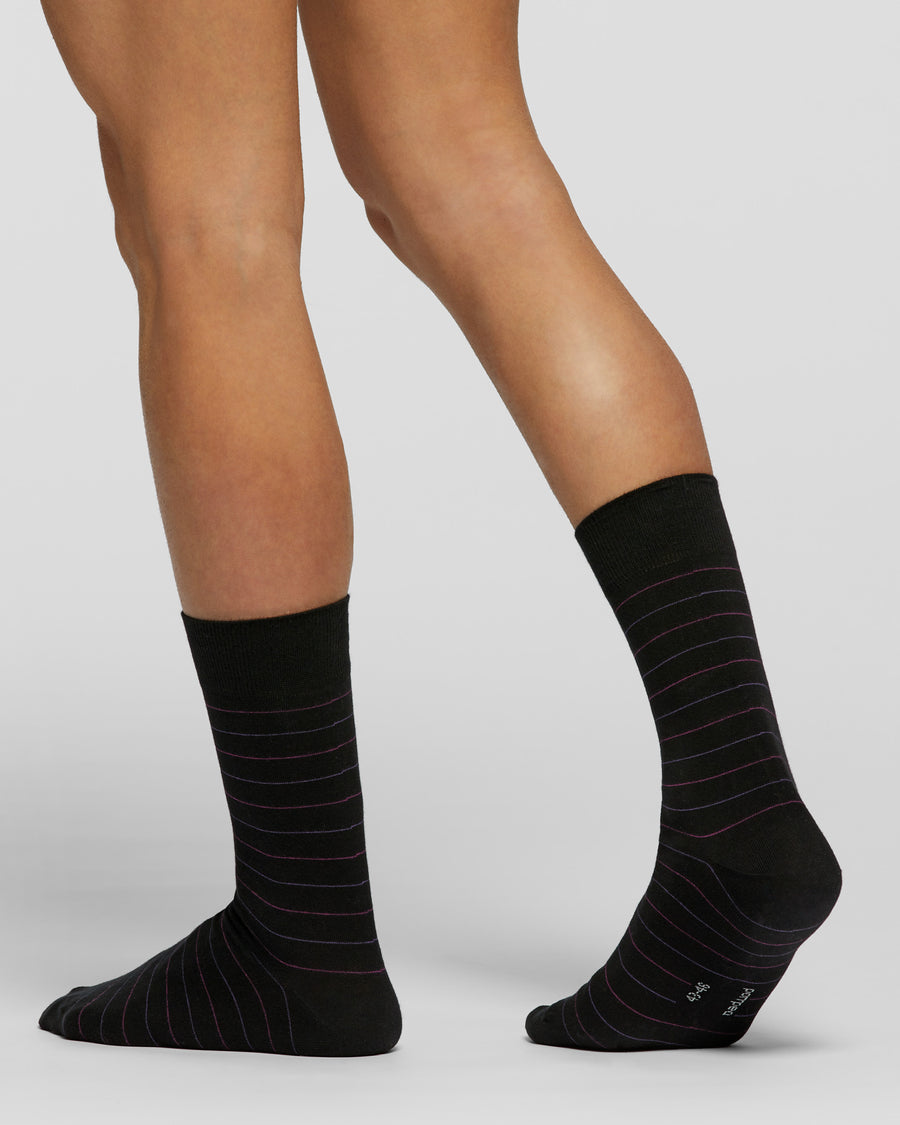 Peak cotton socks with micro-striped pattern