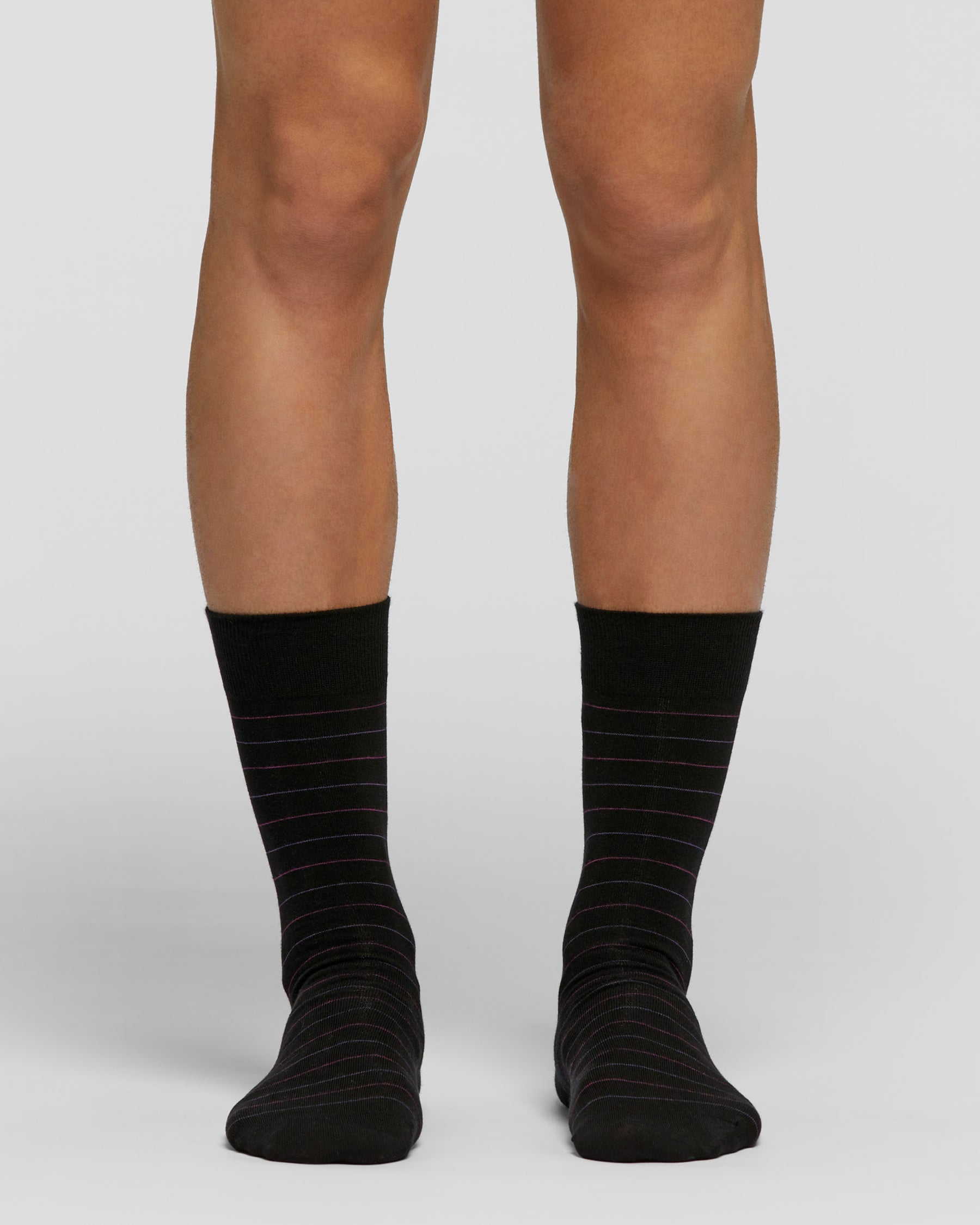 Peak cotton socks with micro-striped pattern