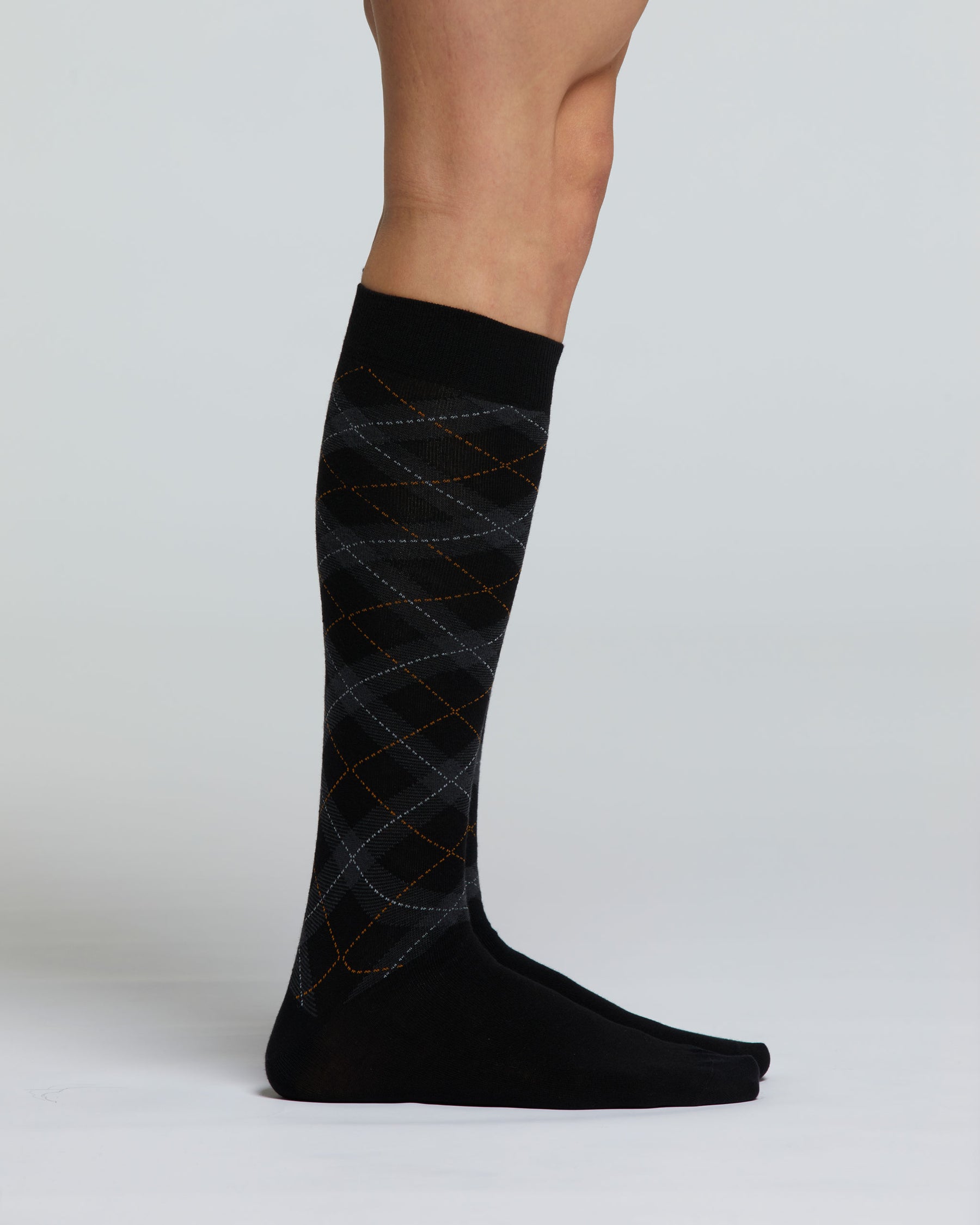 LONG ACERO COTTON SOCK WITH ARGYLE PATTERN