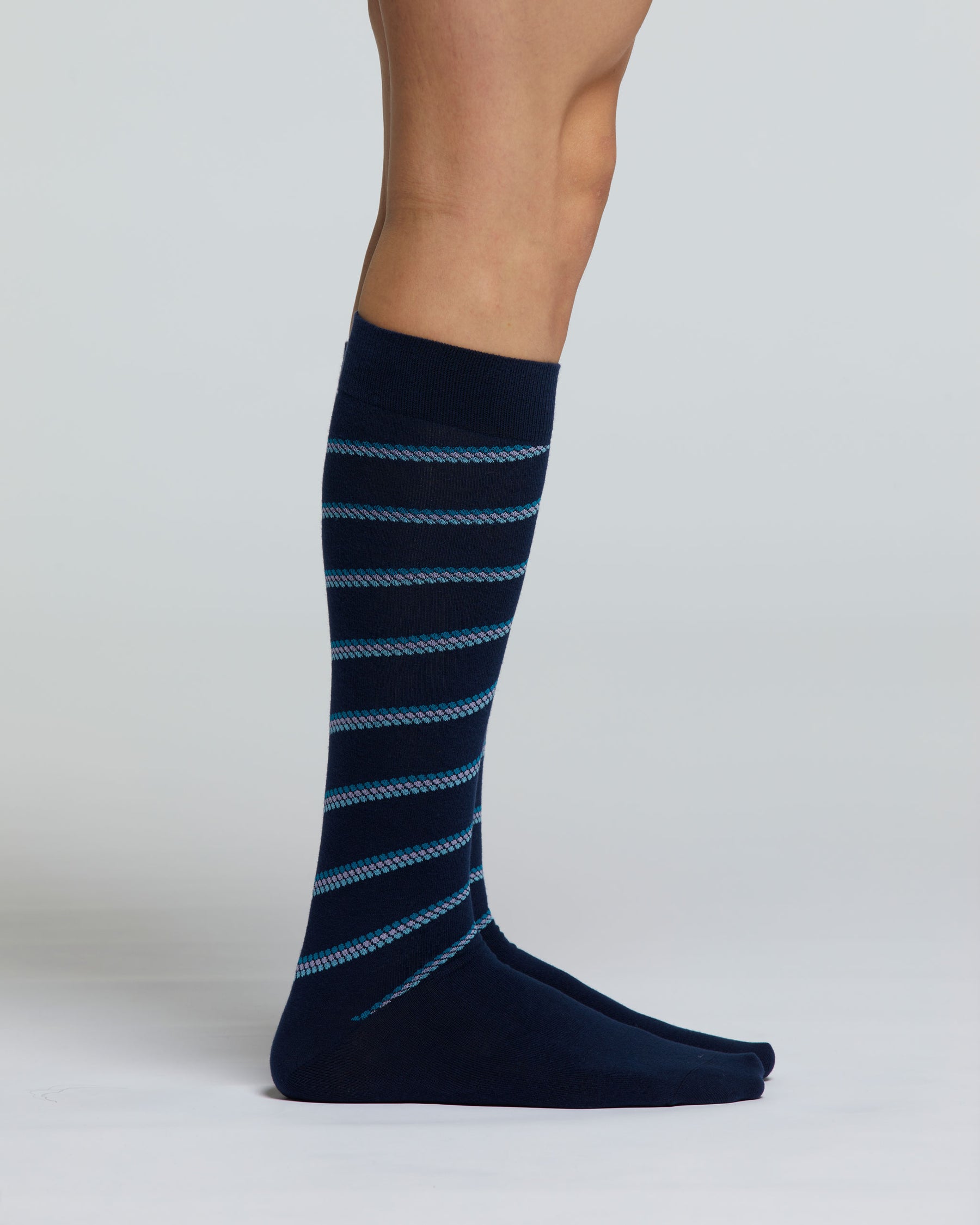 LONG COTTON CIPRESSO SOCK WITH DOTTED ROW PATTERN