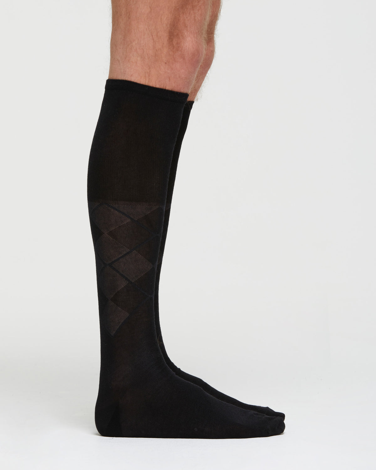 SANDRO COTTON LONG SOCKS WITH ARGYLE PATTERN