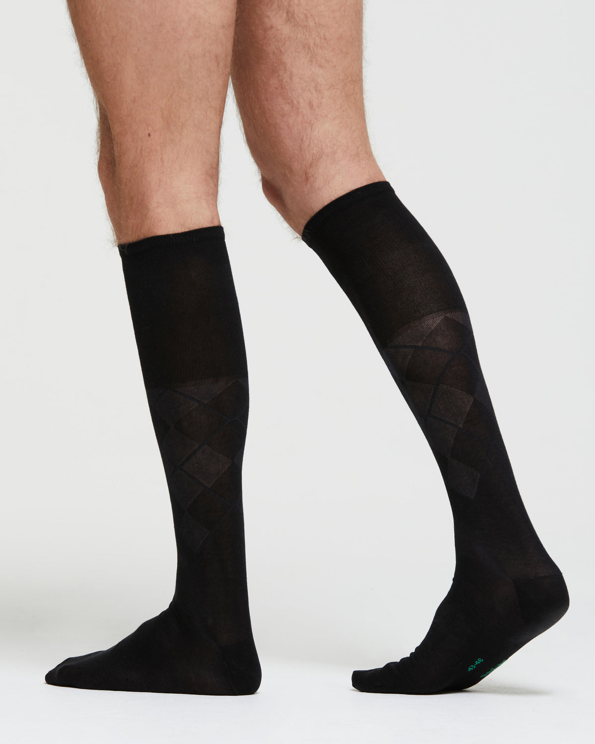 SANDRO COTTON LONG SOCKS WITH ARGYLE PATTERN