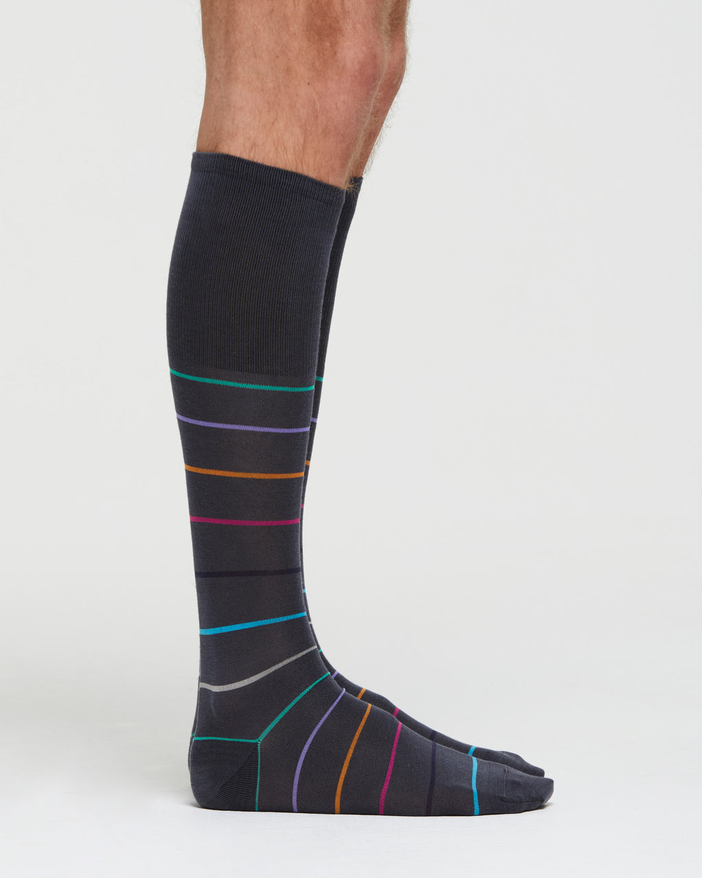 DOMENICO COTTON LONG SOCKS WITH STRIPE PATTERN