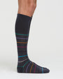 DOMENICO COTTON LONG SOCKS WITH STRIPE PATTERN 