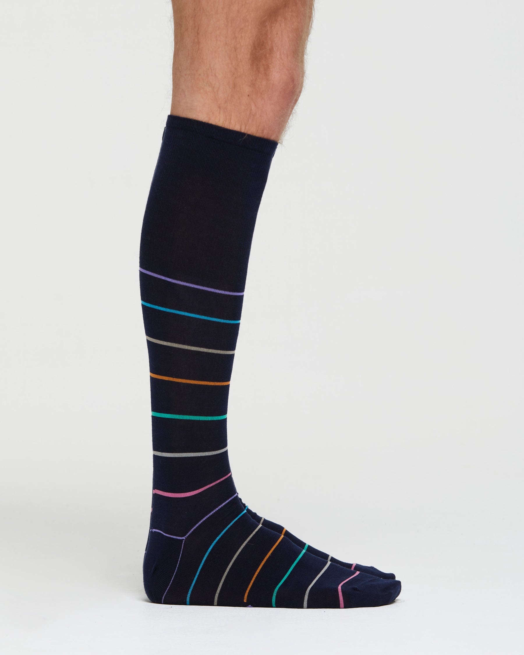 Lange Socken aus Baumwolle von DOMENICO mit Streifenmuster