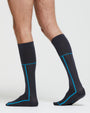 FILIPPO COTTON LONG SOCKS WITH CONTRASTING STRIPE PATTERN 