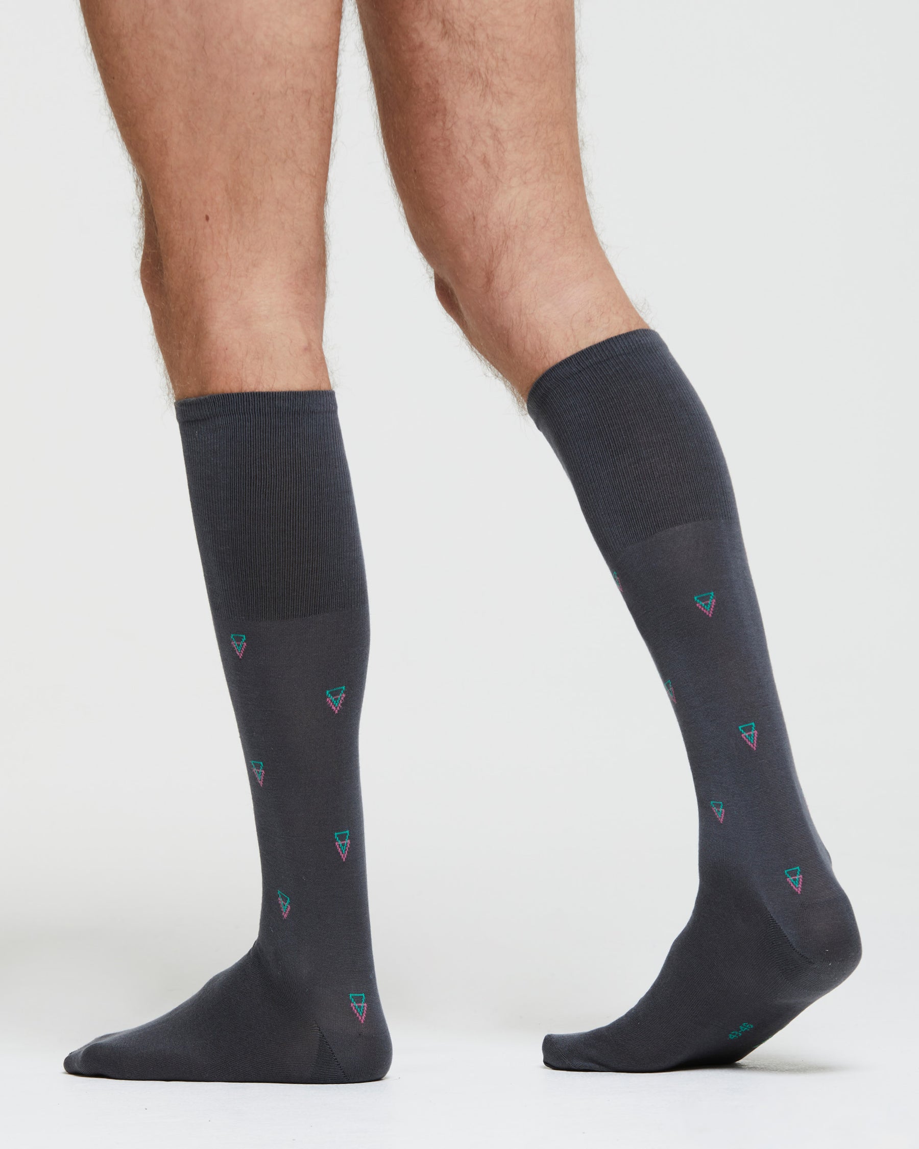 GIOELE COTTON LONG SOCK WITH TRIANGLE PATTERN