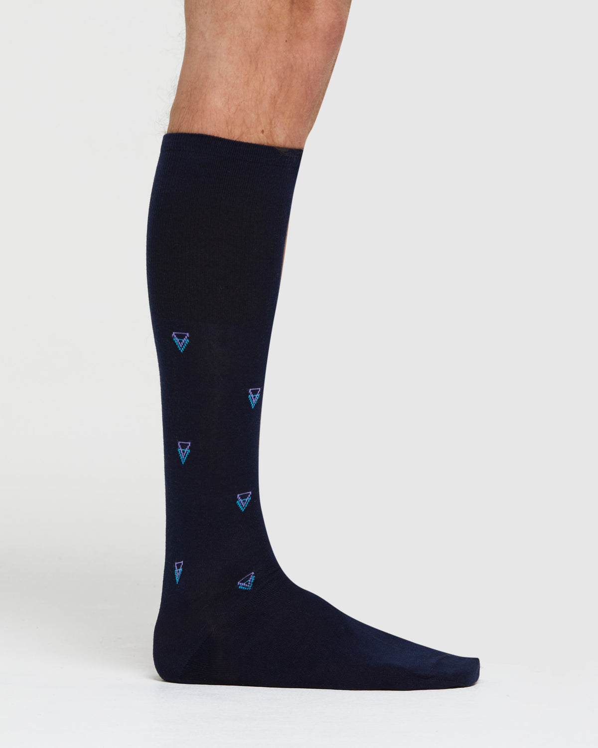 GIOELE COTTON LONG SOCK WITH TRIANGLE PATTERN