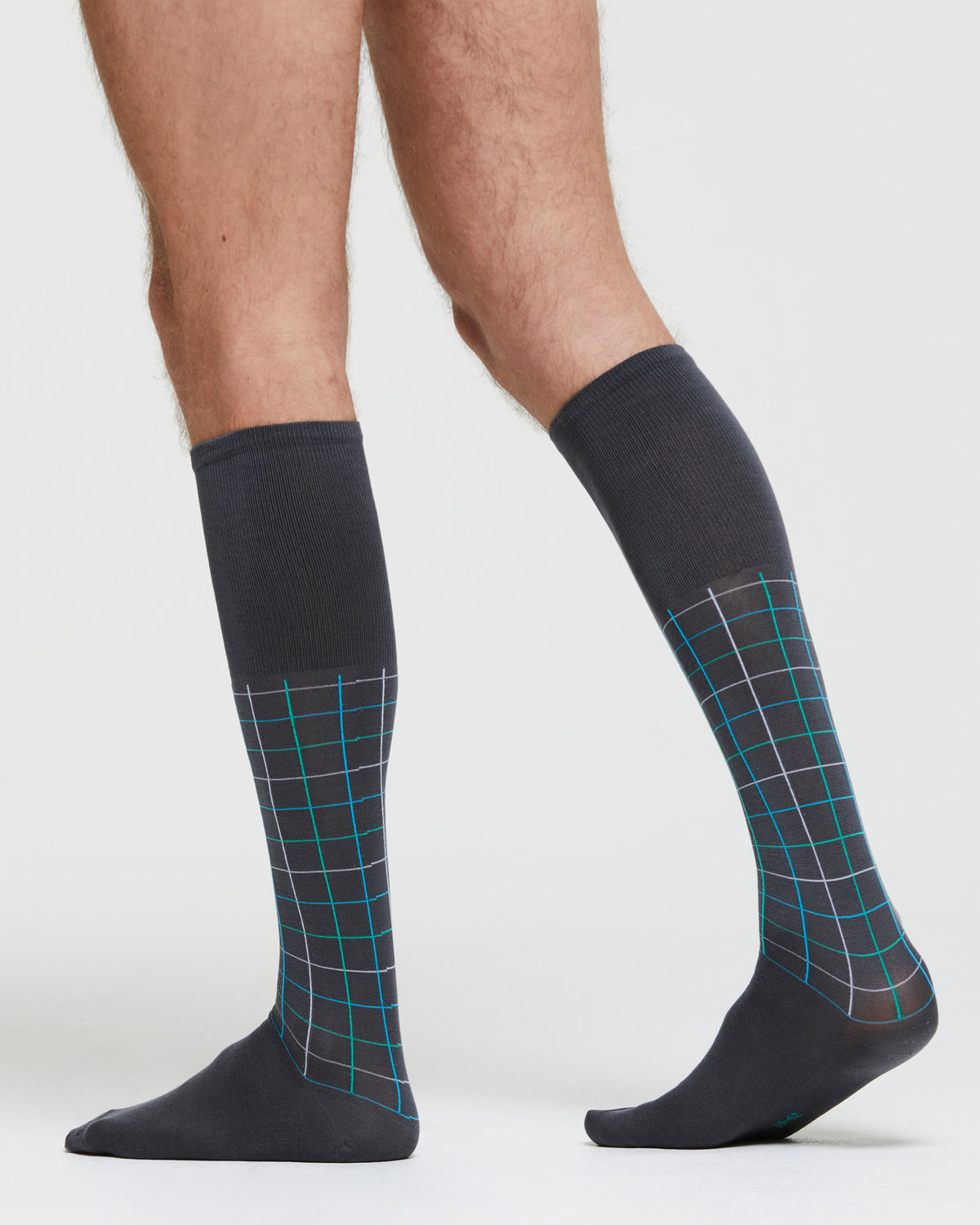 CHAUSSETTES LONGUES EN COTON MOTIF À CARREAUX MARCO