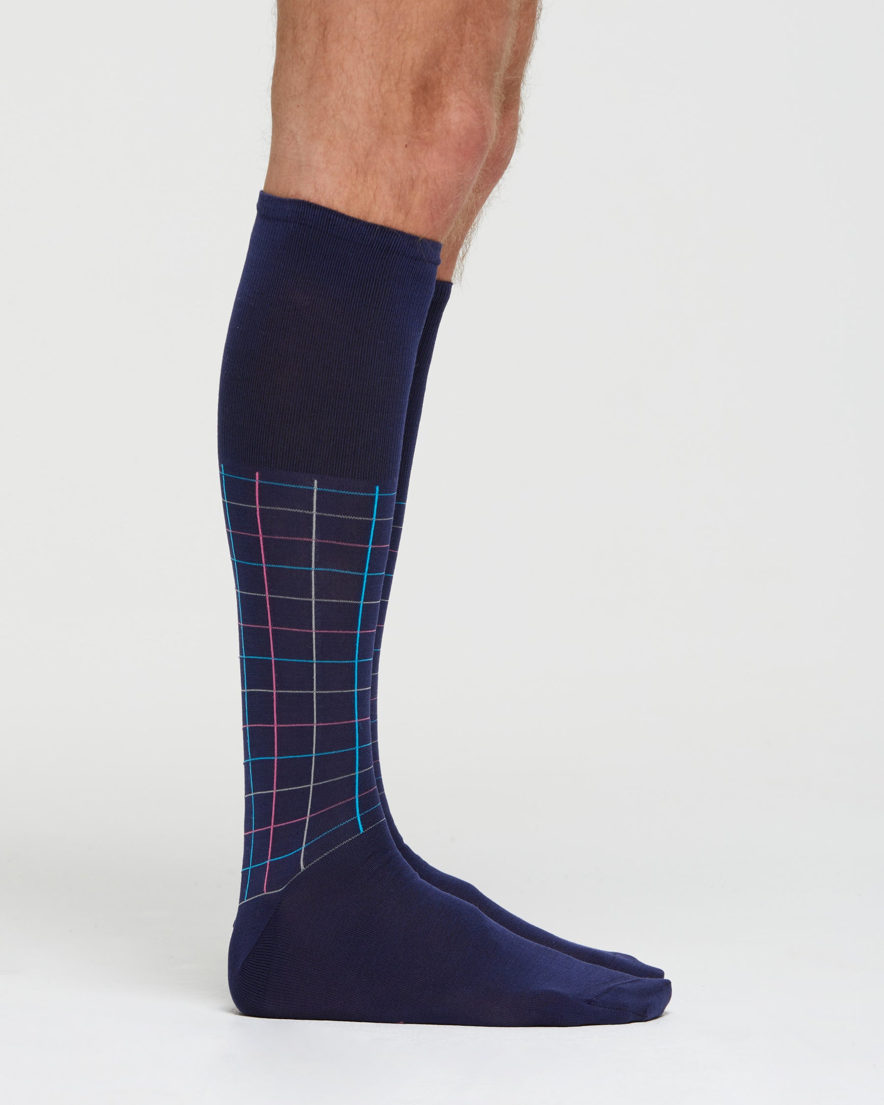 MARCO COTTON LONG SOCK WITH CHECK PATTERN