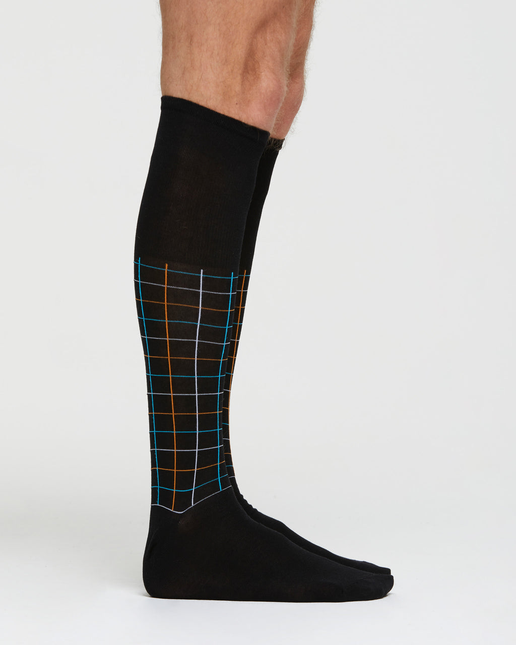 MARCO COTTON LONG SOCK WITH CHECK PATTERN