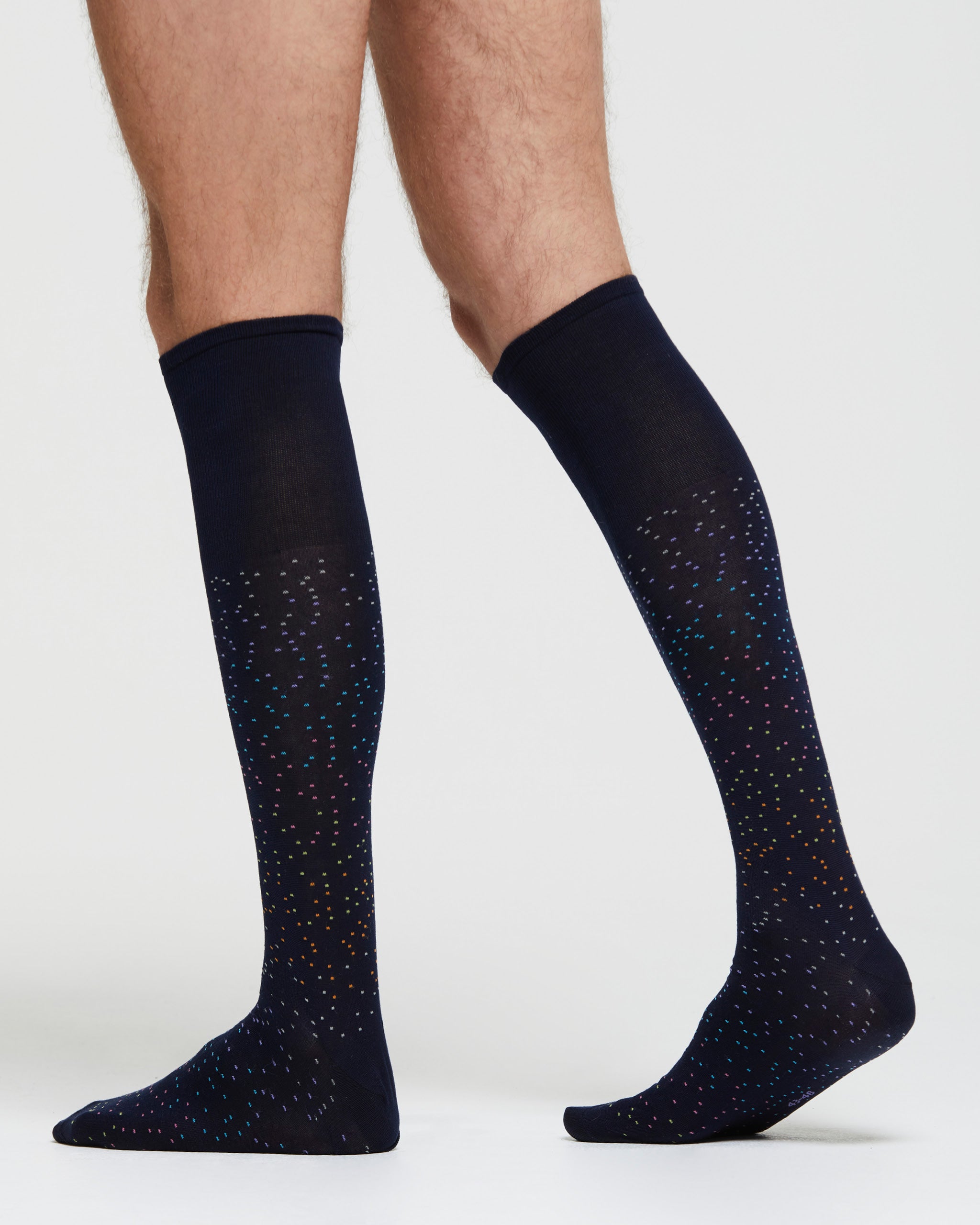 NICOLÒ LANGE BAUMWOLLSOCKEN MIT MEHRFARBIGEM UNREGELMÄßIGEM POLKA DOT-DESIGN