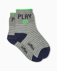 MATTIA BOYS’ SOCK WITH STRIPED PATTERN  AND INSCRIPTION