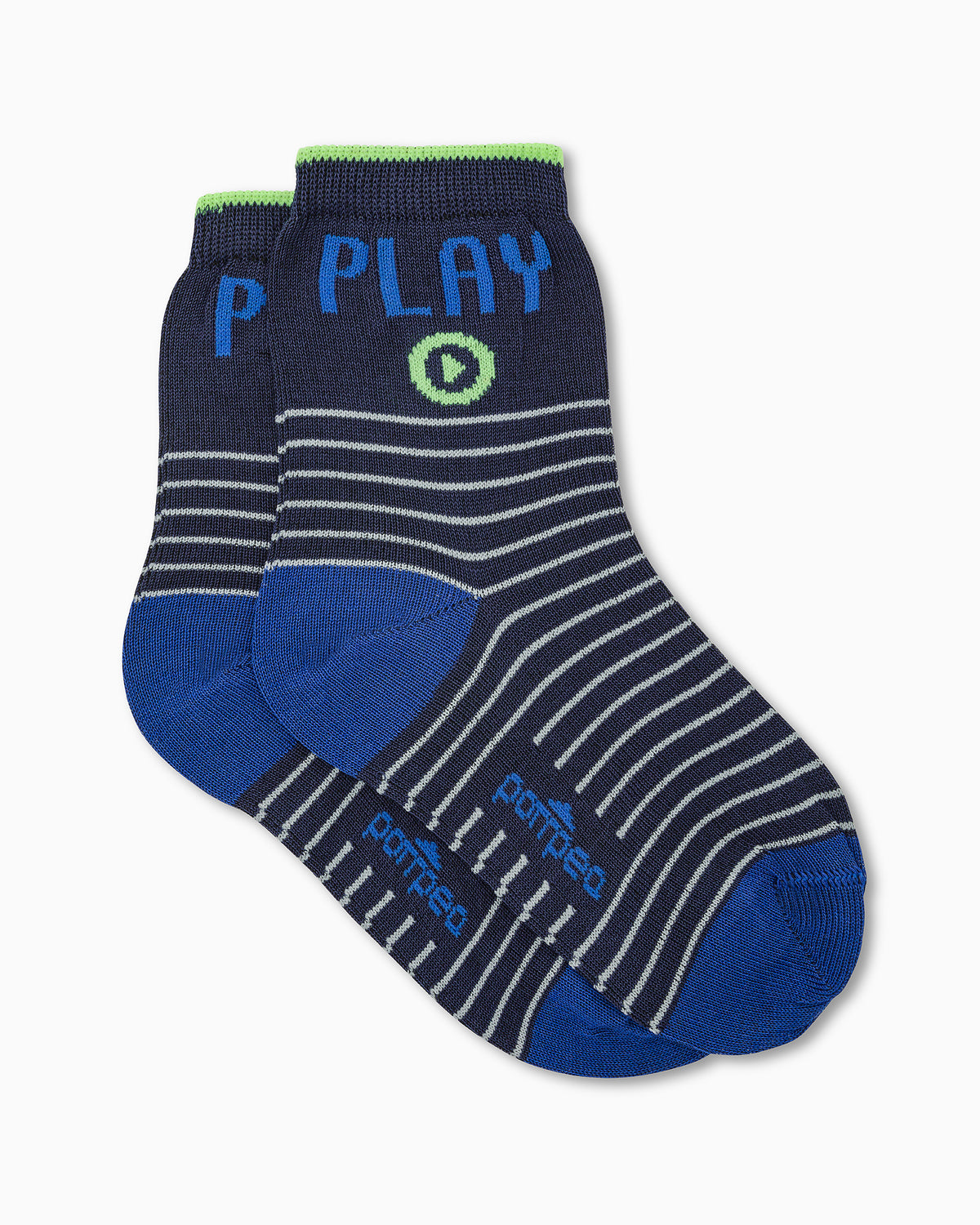 MATTIA BOYS’ SOCK WITH STRIPED PATTERN  AND INSCRIPTION