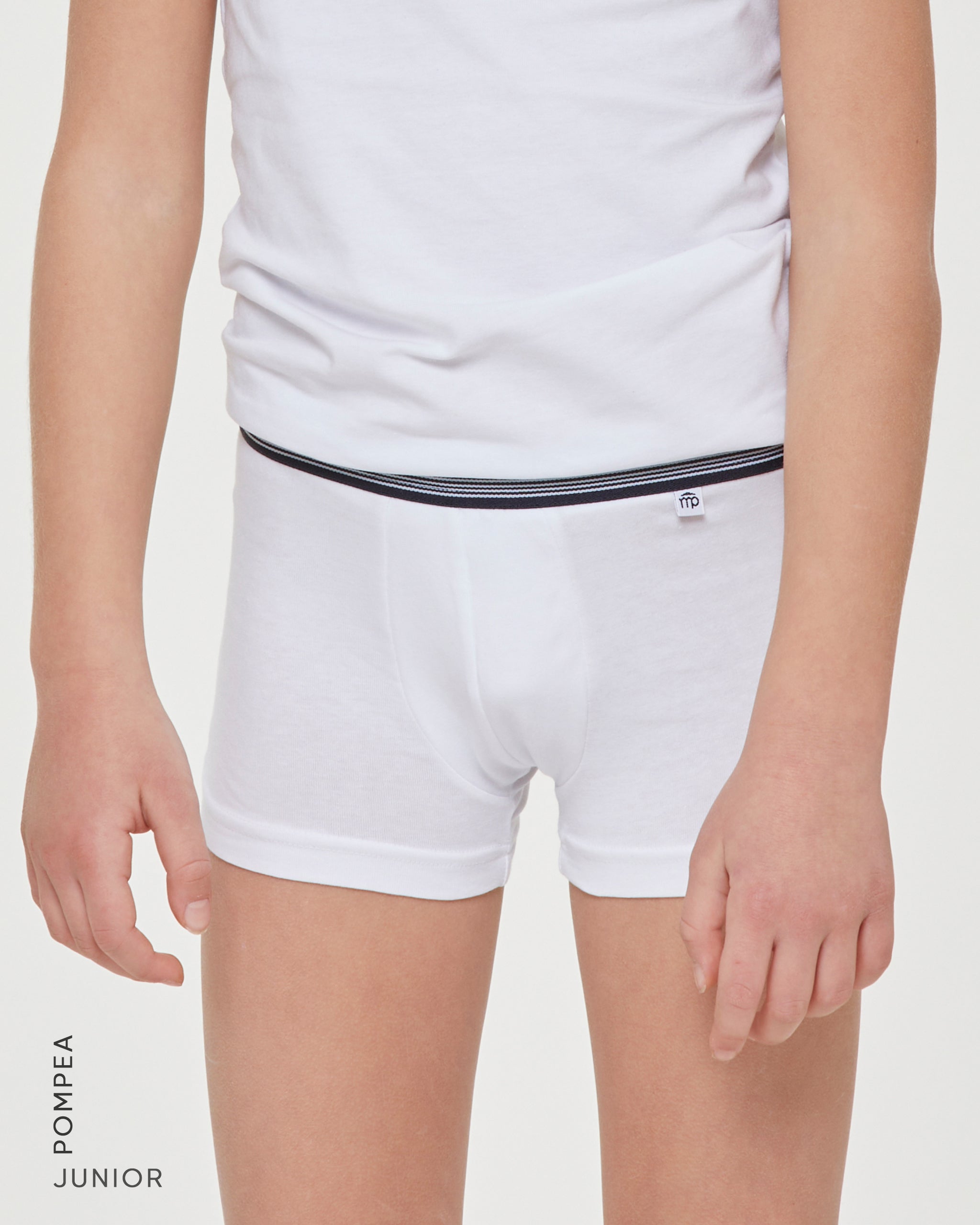 Jungen-Boxershorts aus Bio-Baumwolle mit gestreiftem Gummizug