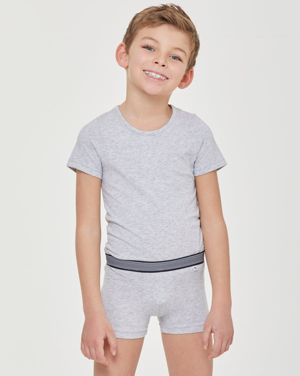 Boxer bimbo in cotone organico con elastico a righe