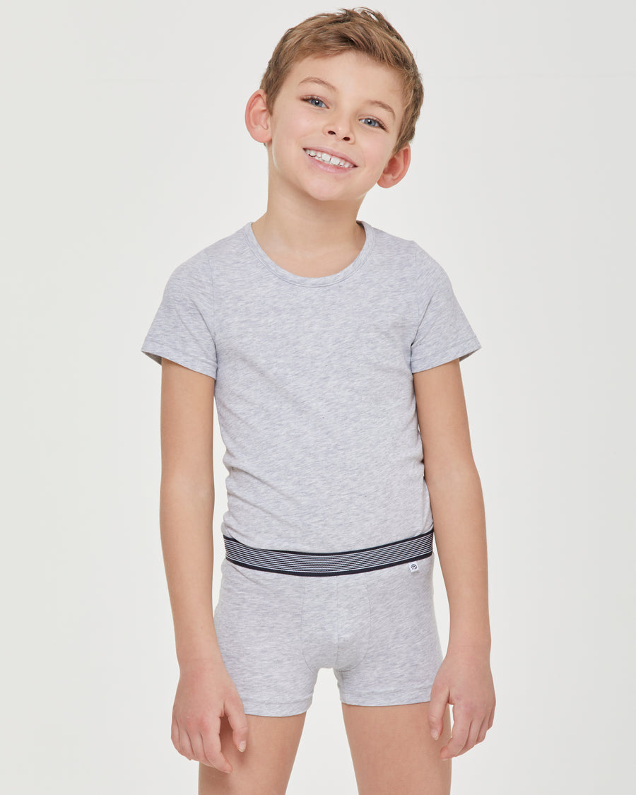 Boxer bimbo in cotone organico con elastico a righe