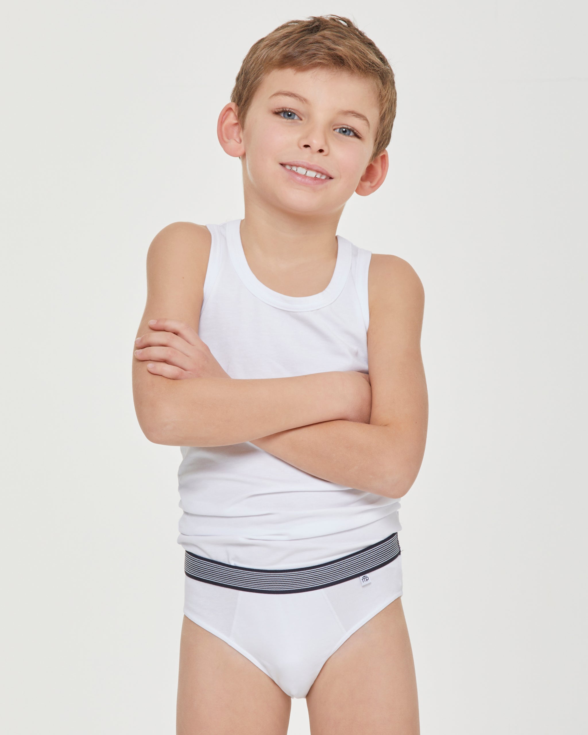 Jungen-Slip aus Bio-Baumwolle mit gestreiftem Gummizug