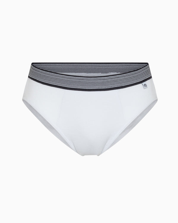 Slip garçon en coton bio avec élastique rayé