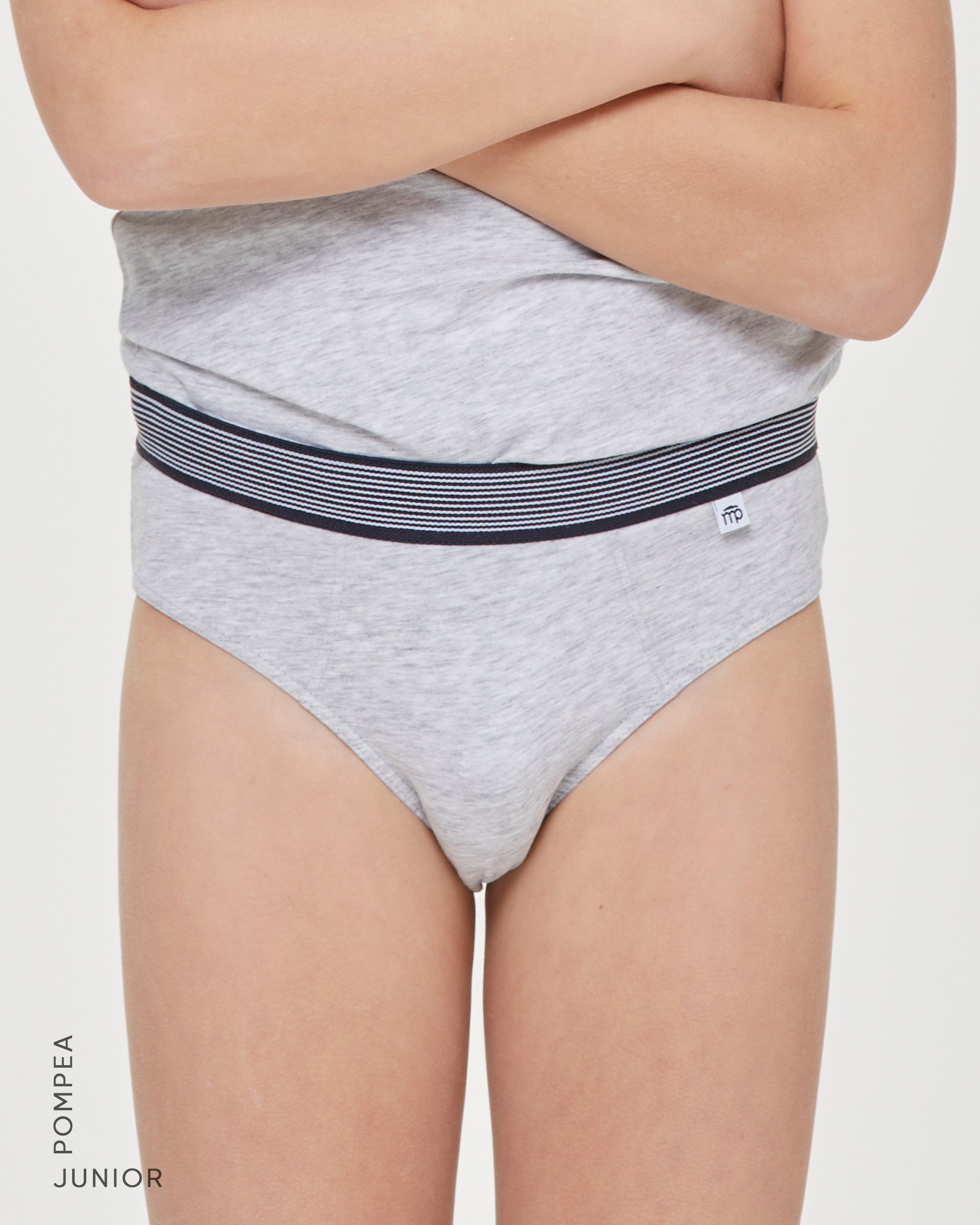 Jungen-Slip aus Bio-Baumwolle mit gestreiftem Gummizug