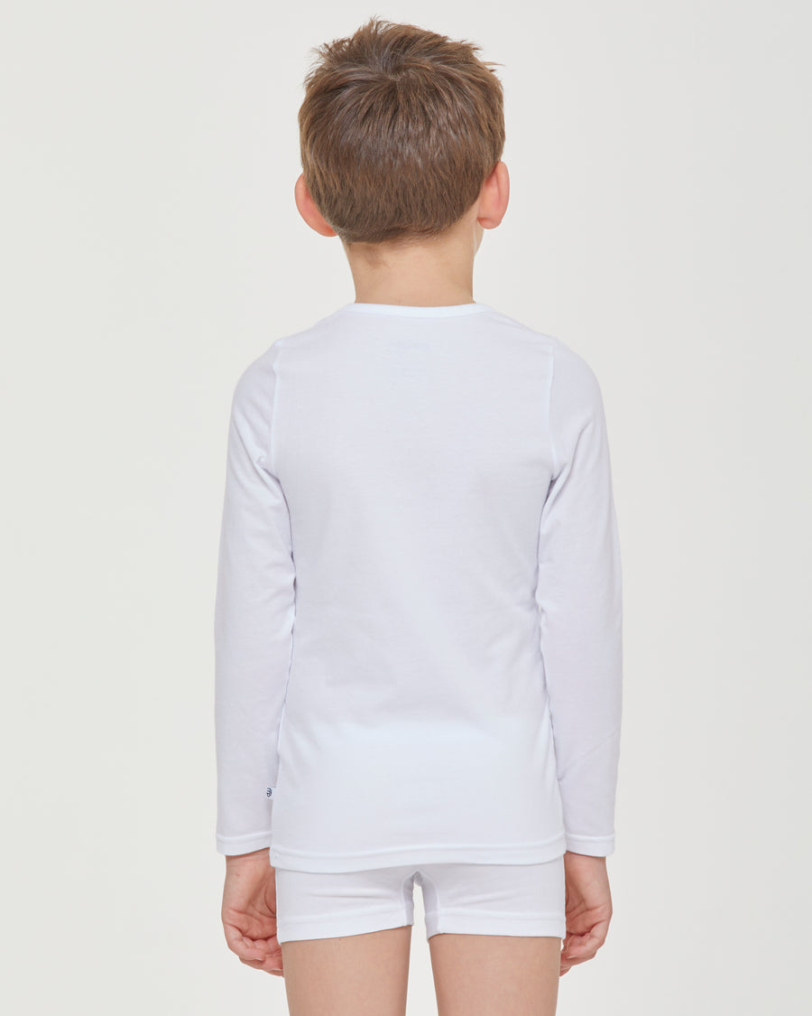 Boys warm organic cotton long-sleeve crew neck top