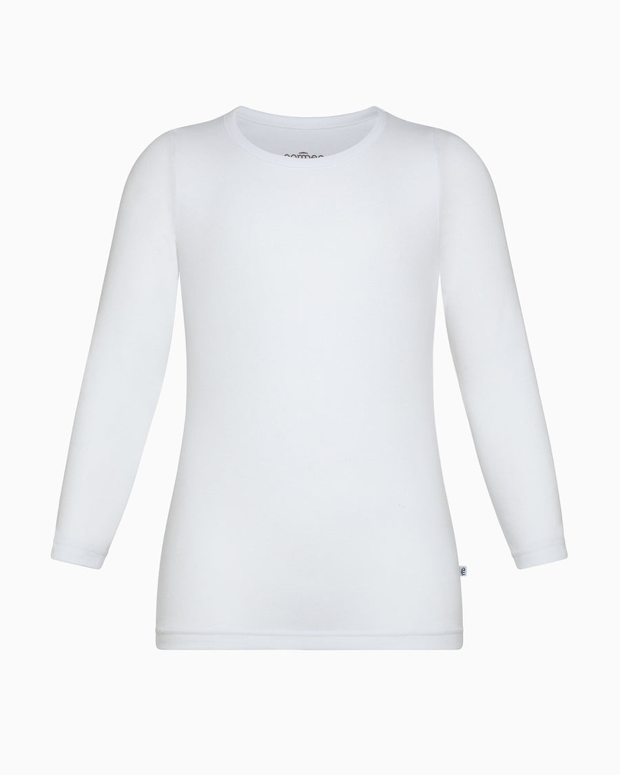 Boys warm organic cotton long-sleeve crew neck top