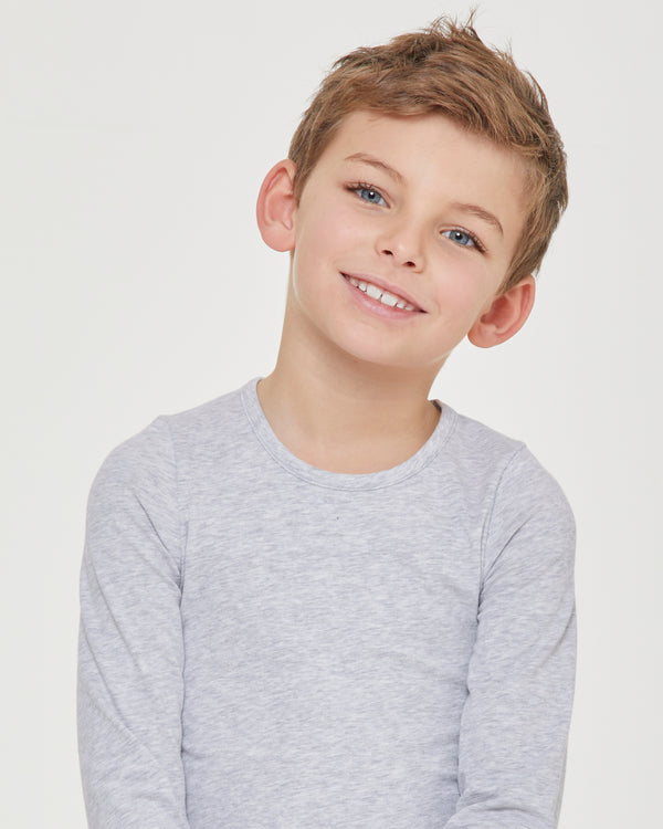 Boys warm organic cotton long-sleeve crew neck top