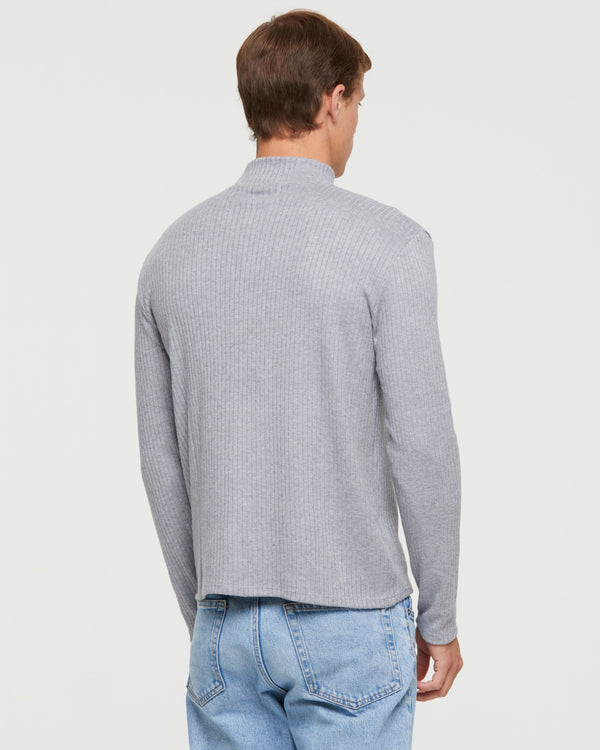 RIBBED FUNNEL NECK SWEATER 