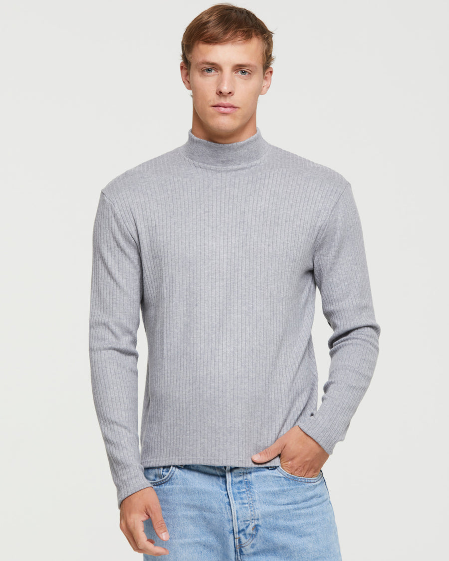 RIBBED FUNNEL NECK SWEATER 