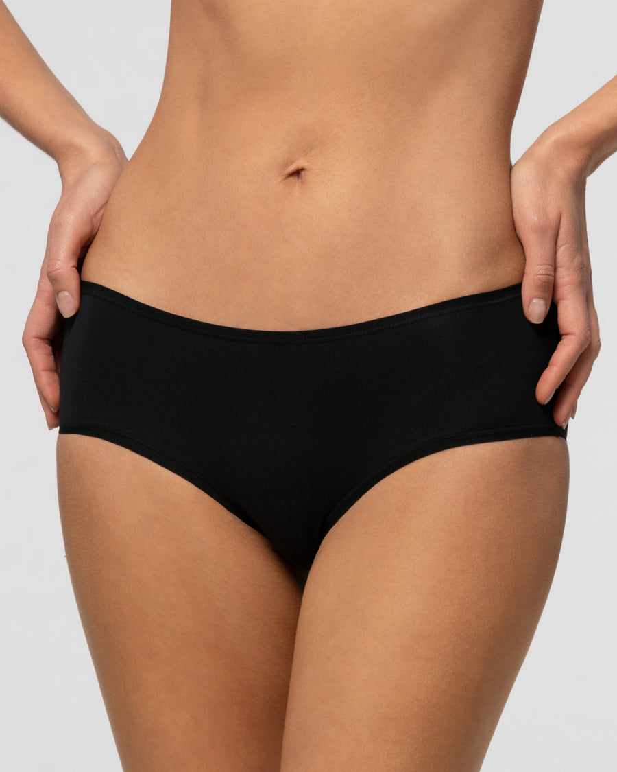 Cotton and jersey hipster briefs, Cotton Planet, black