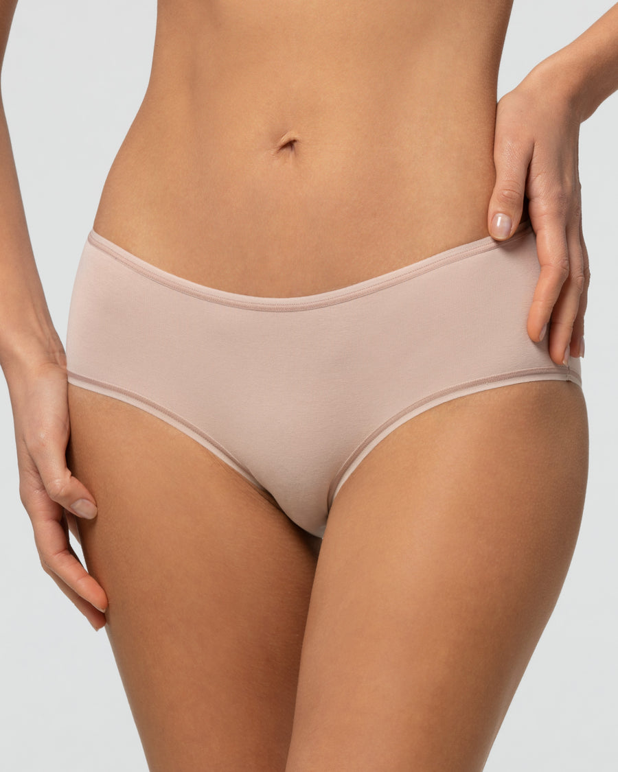 Cotton and jersey hipster briefs, Cotton Planet, skin colour, Women's  Underwear