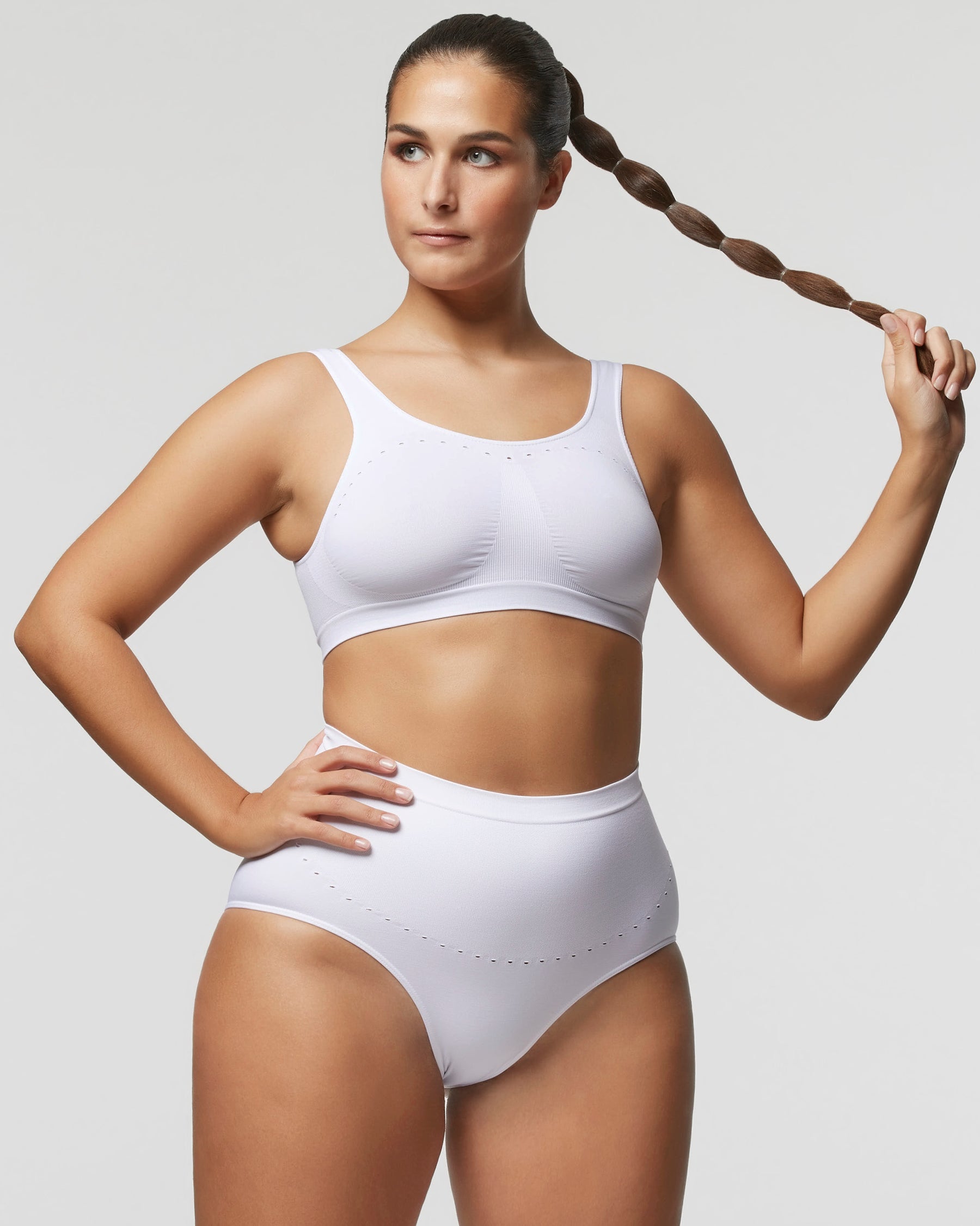 Seamless bikini briefs, Comfort Size, white, Women's Underwear
