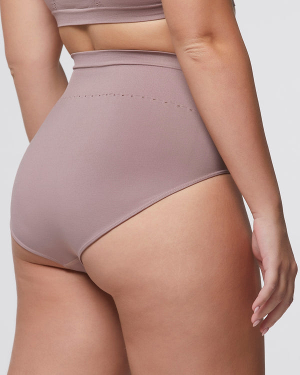 Seamless bikini briefs, Comfort Size, mauve colour, Women's Underwear