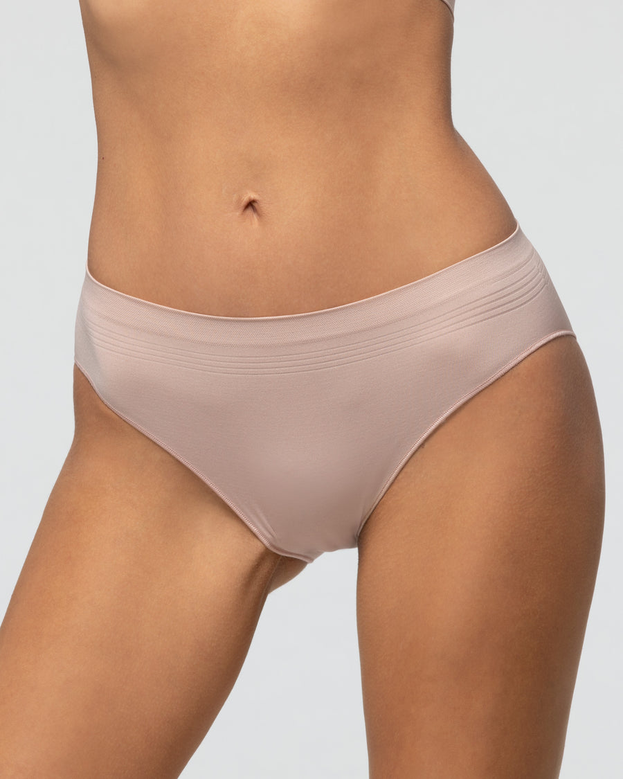 Seamless elasticated bikini briefs, odor control, skin colour, Women's  Underwear