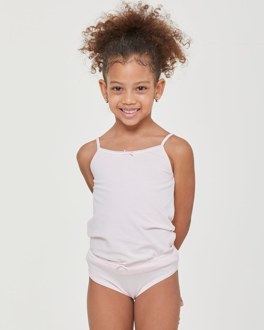 Girls' organic cotton bikini briefs, pink, Kids' Underwear