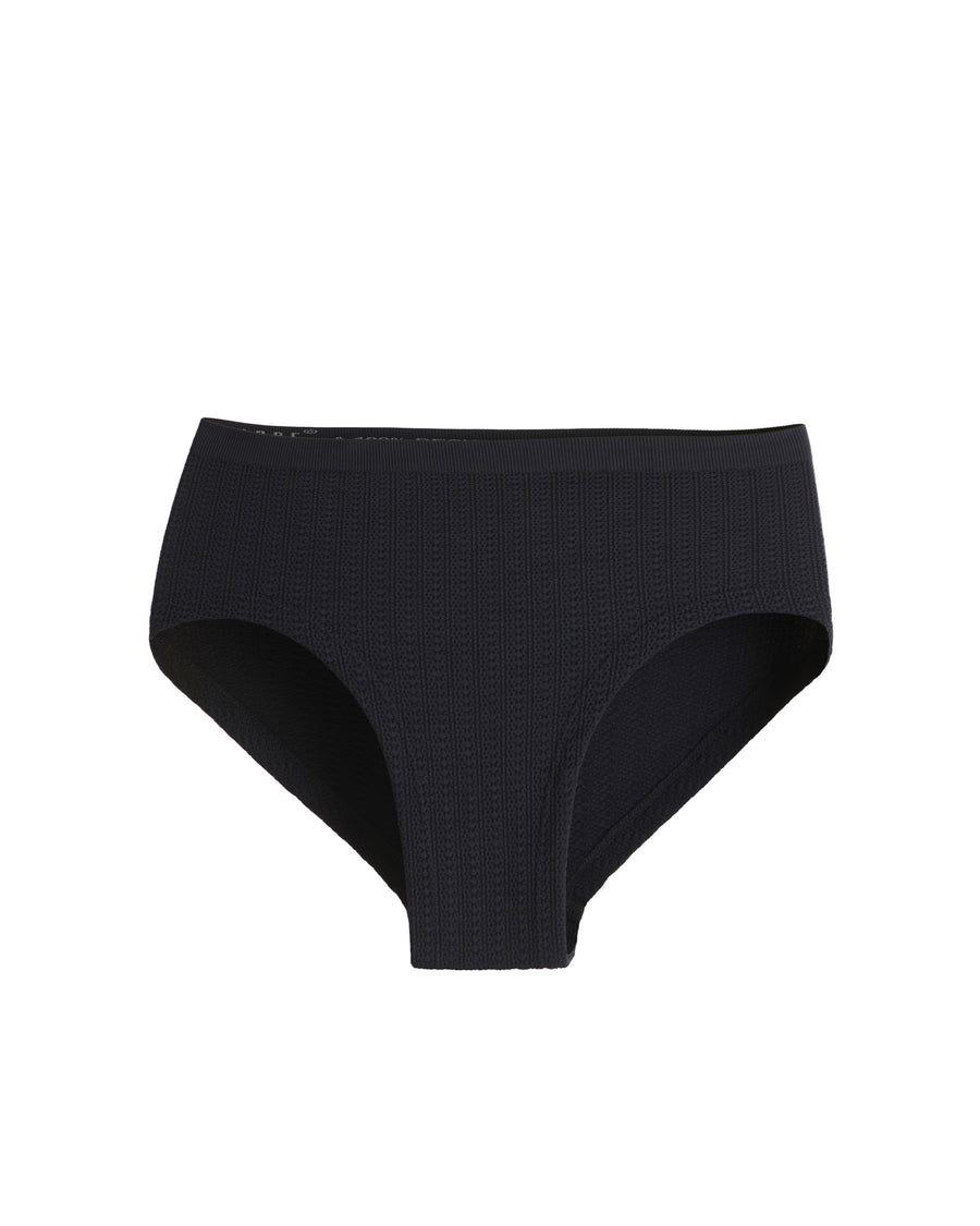 Comfort size bikini briefs in recycled yarn, black, Women's Underwear