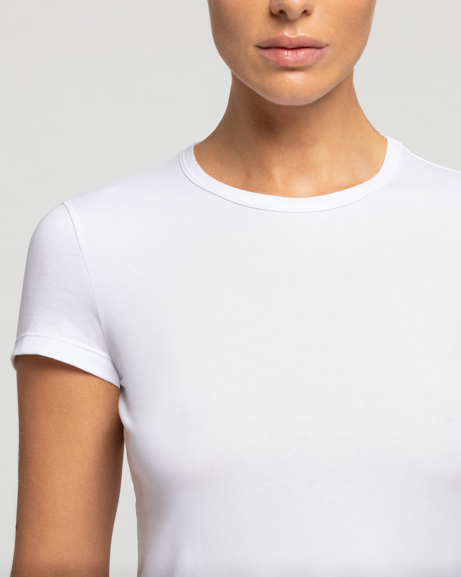 Crew neck T-Shirt vest, Cotton Planet, white, Women's Underwear